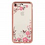 Zadní silikonové pouzdro/obal Flower case Iphone 5 růžový